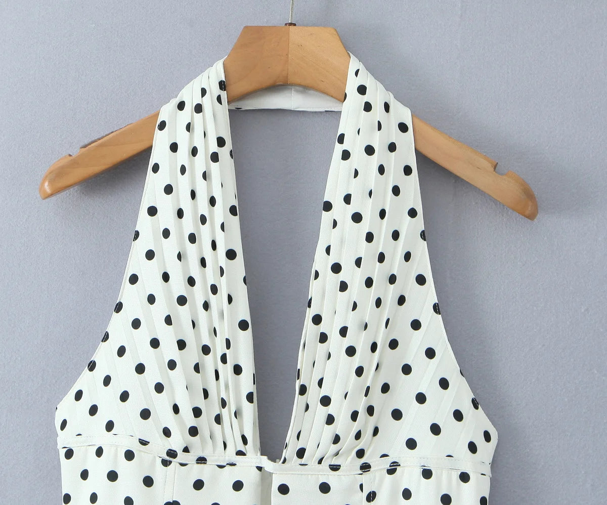 Retro Polka Dot A-Line Dress