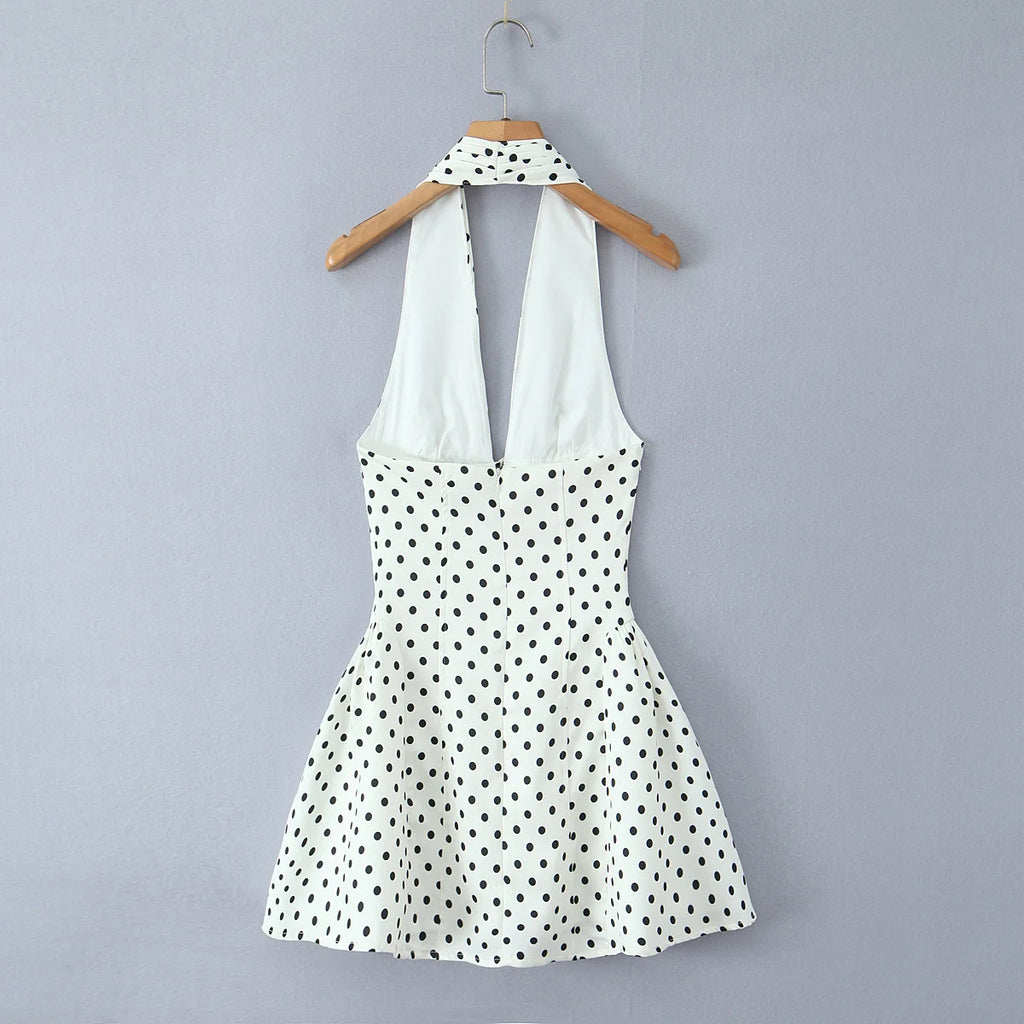 Retro Polka Dot A-Line Dress