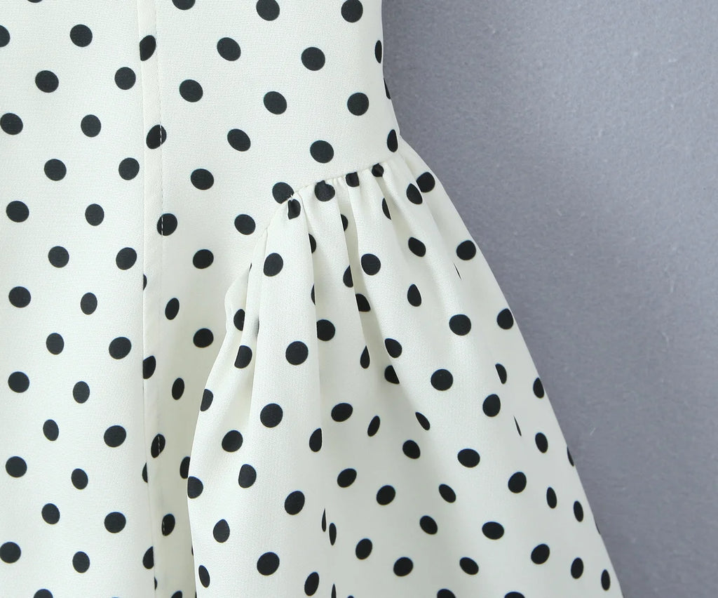 Retro Polka Dot A-Line Dress