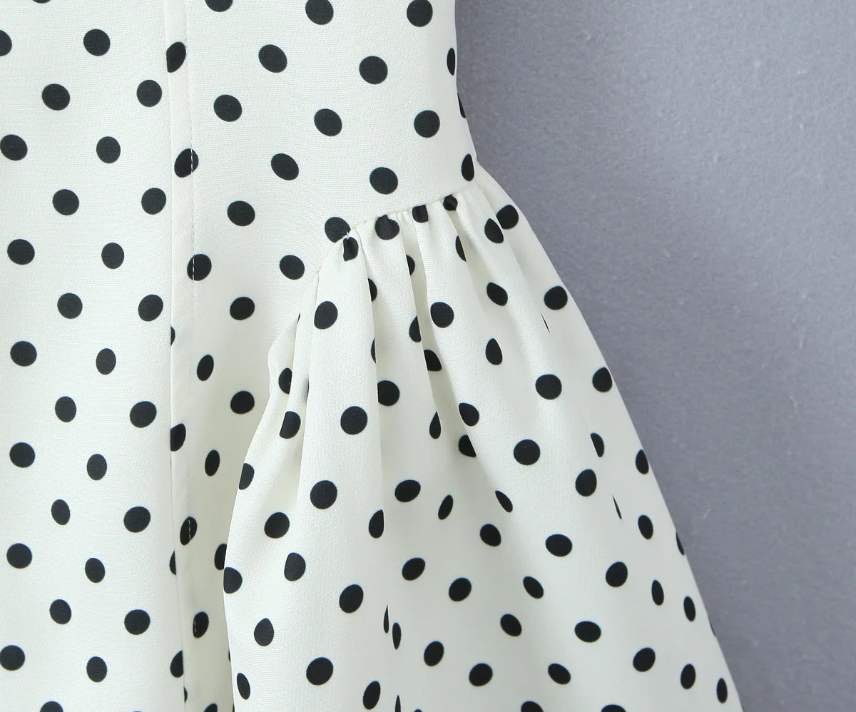 Retro Polka Dot A-Line Dress