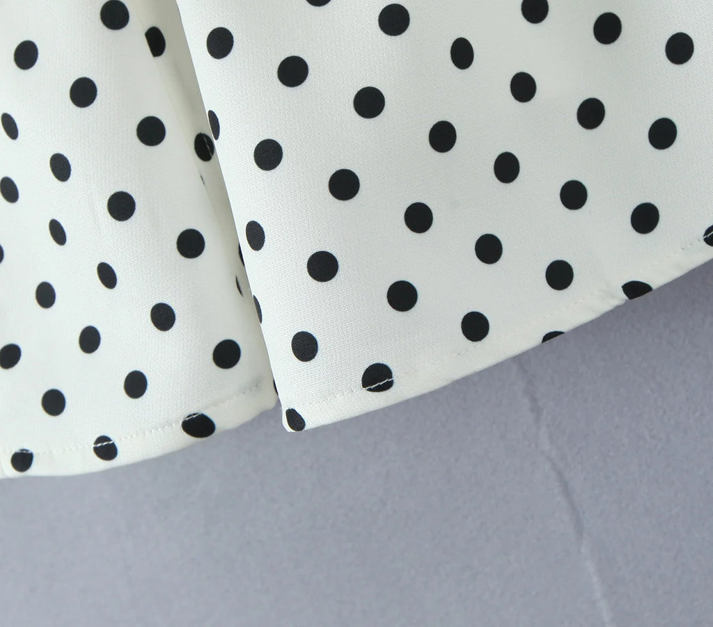 Retro Polka Dot A-Line Dress