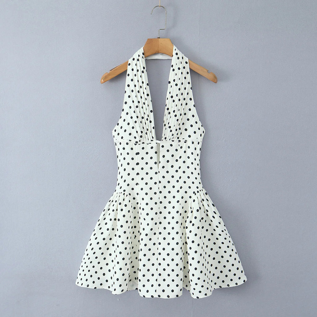 Retro Polka Dot A-Line Dress