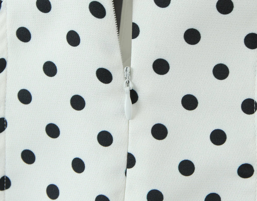 Retro Polka Dot A-Line Dress