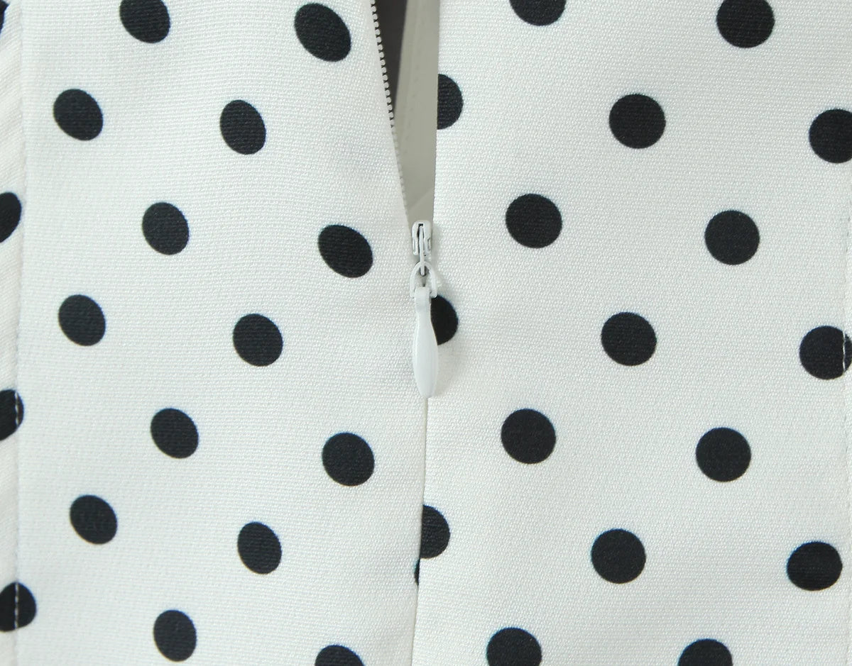 Retro Polka Dot A-Line Dress