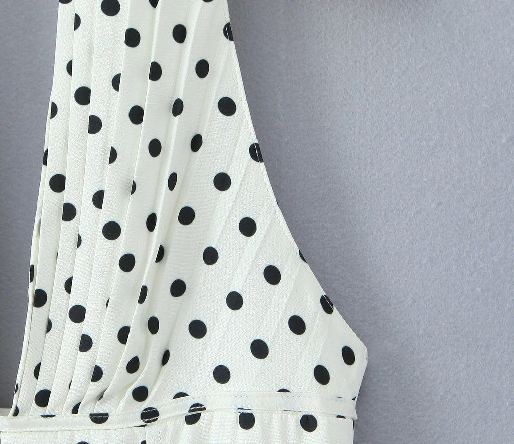 Retro Polka Dot A-Line Dress