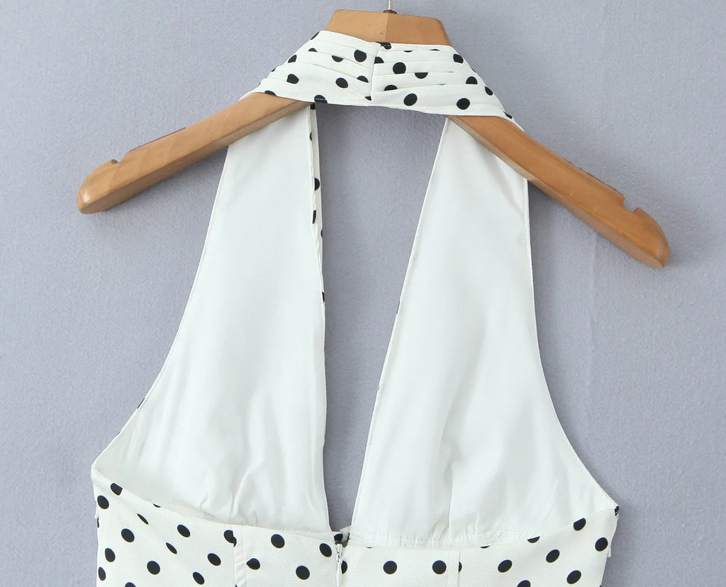 Retro Polka Dot A-Line Dress