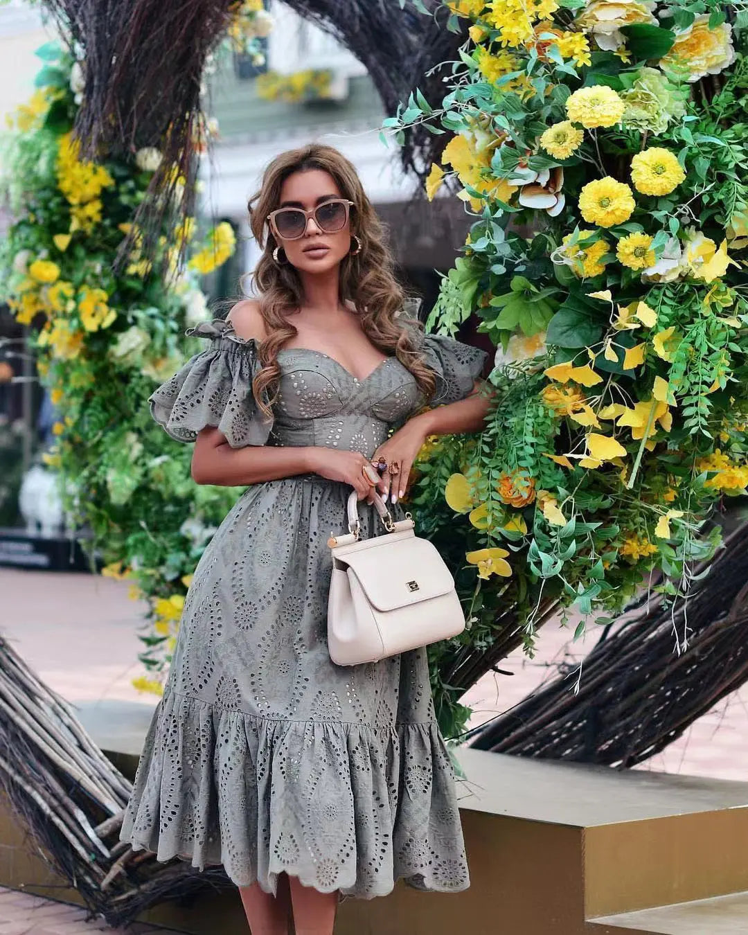The Off-Shoulder Midi Dress